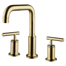 Cupc Bathin Basin Mixer ODM Goleira de banheiro dourado Torneira de lavagem de 3 orifícios Bacia